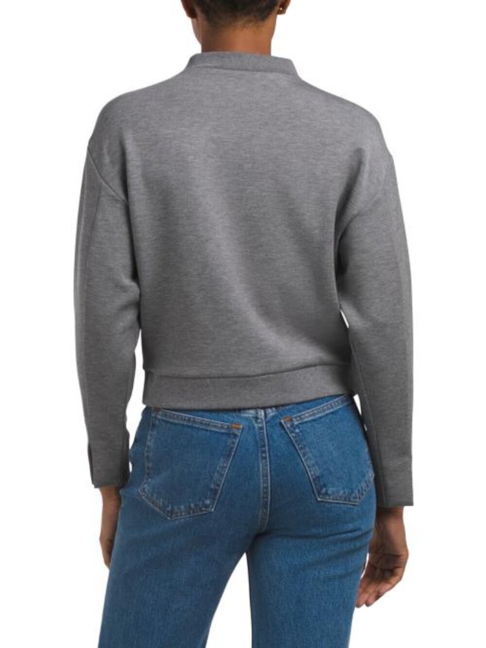 THEORY Ribbed Mock Neck Pull Over Top - Picture 2 of 4